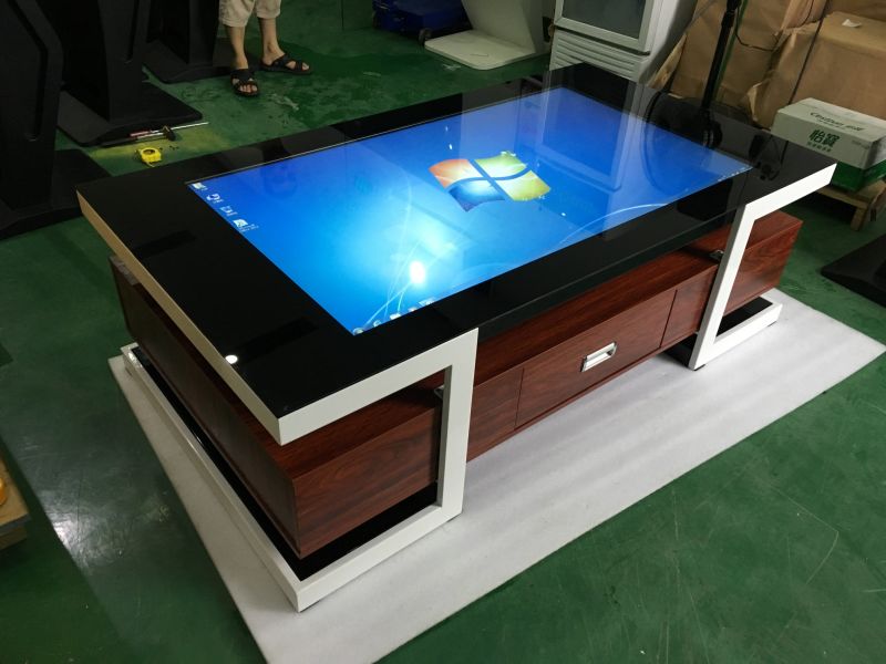 55inch Tea Table Interactive Touch Screen Conference Totem Multi Touch Table Stand