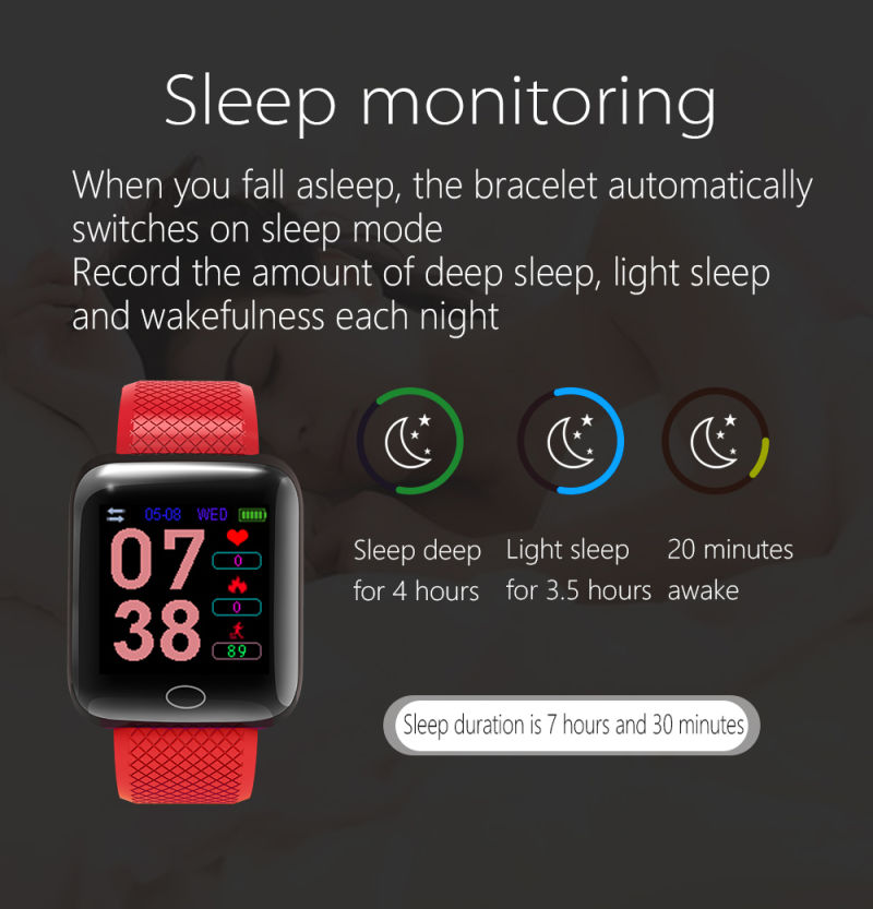 2021 Bluetooth Smart Watch Health Tracker Sport Smart Bracelet Smart Bracelet 116 Plus