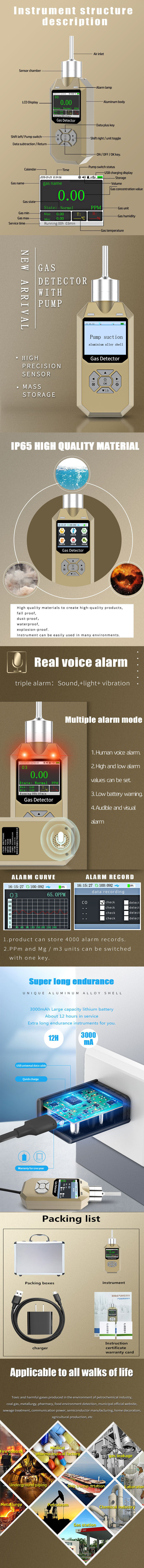 Portable Handheld Household Formaldehyde Gas Test Instruments Meter Detector