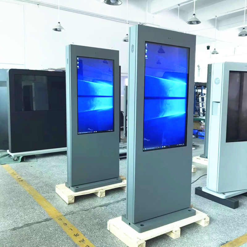 IP65 Waterproof Dustproof Sunshine Visible Outside Outdoor Video LCD Digital Signage Interactive Touch Screen Kiosk