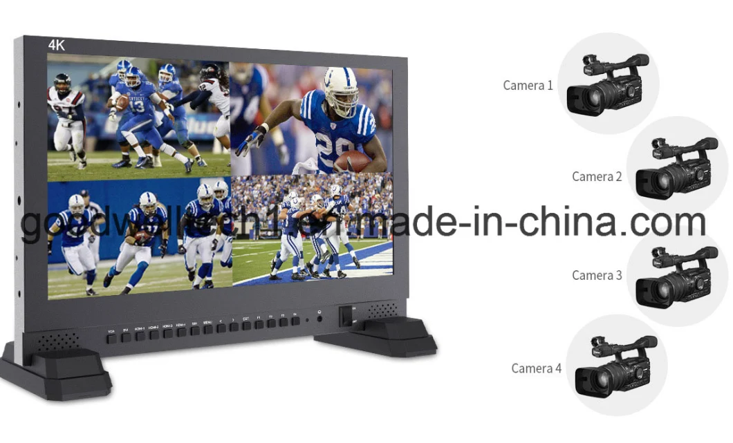IPS 4K UHD 3840X2160 4xhdmi 3G SDI Quad Split Display Broadcast 17.3