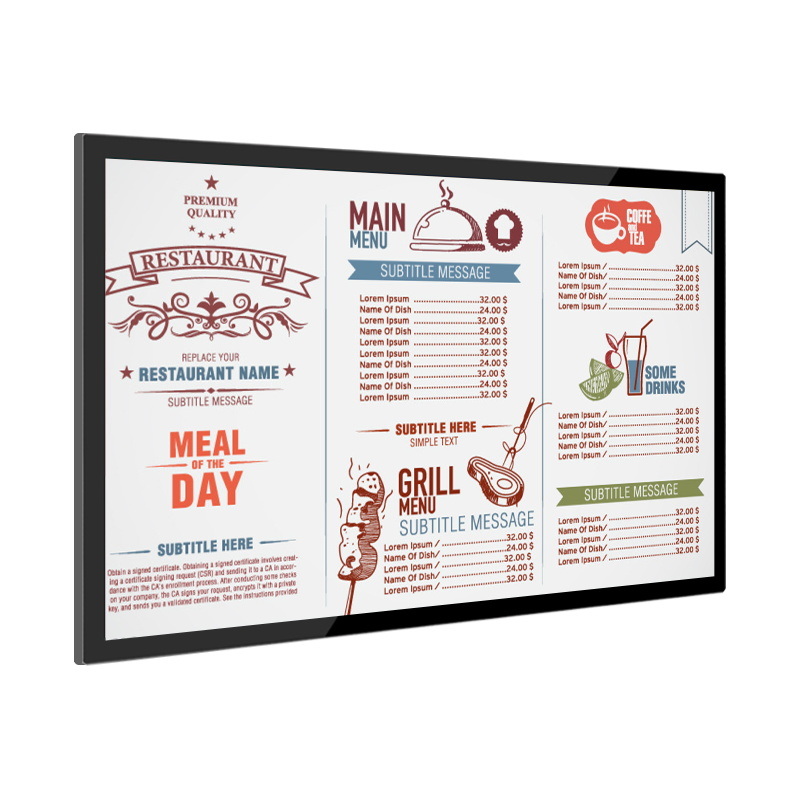 Android 7.1menu Display Board Digital Signage Player for Catering Trade