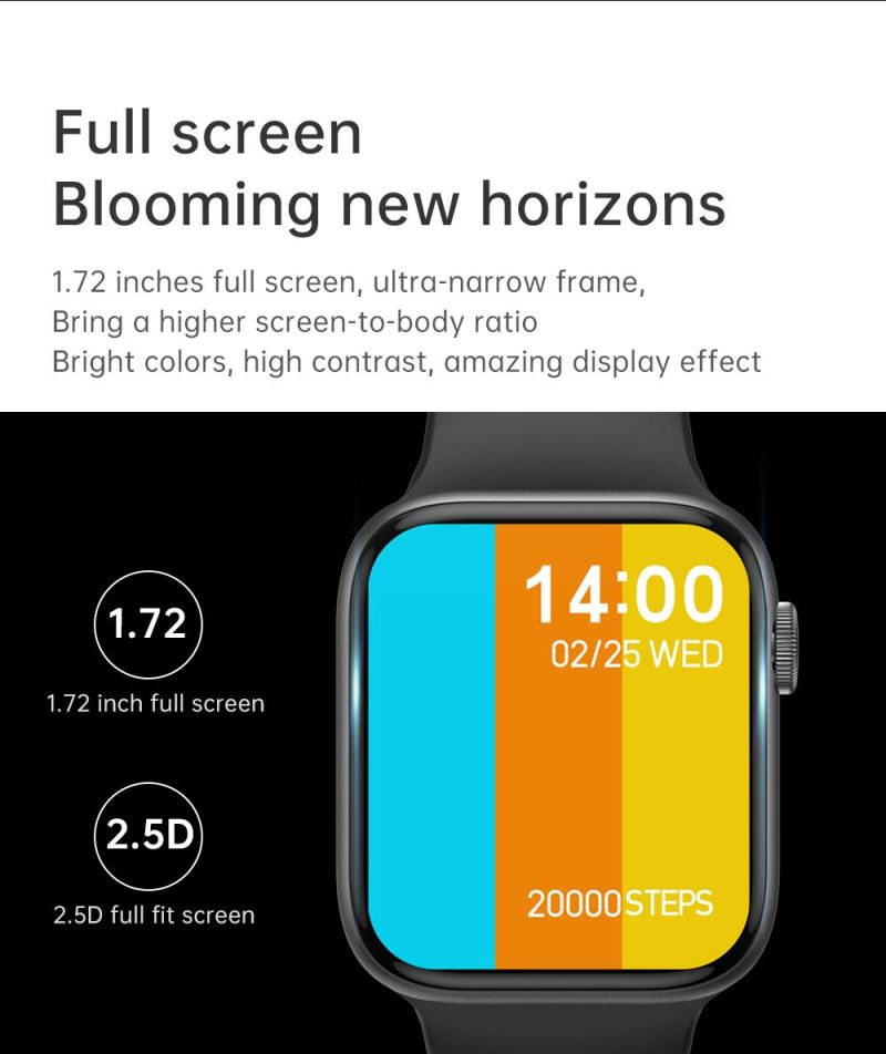 Colorful Display Screen T800 Smart Bracelet Heart Rate Blood Pressure Blood Oxygen Monitor Bt Music Player Smart Watch