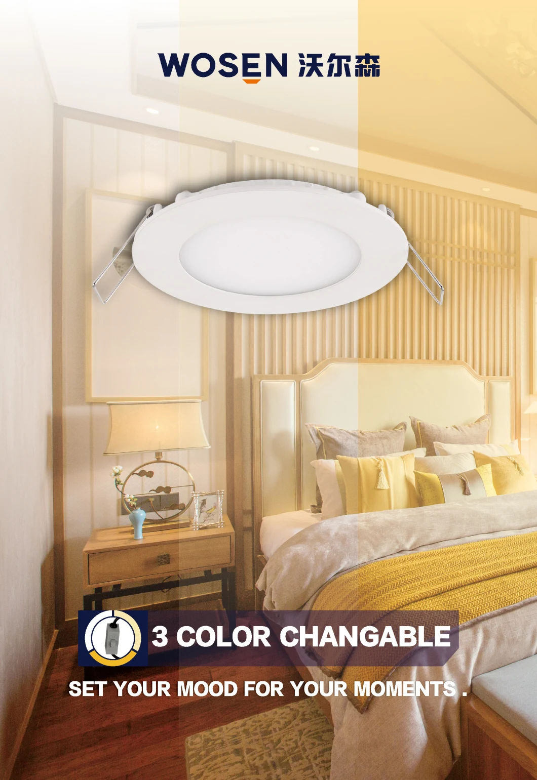 LED Recessed Light 6W 3CCT LED Panel LED Ceiling Round Panel Light 6W Panel Lights