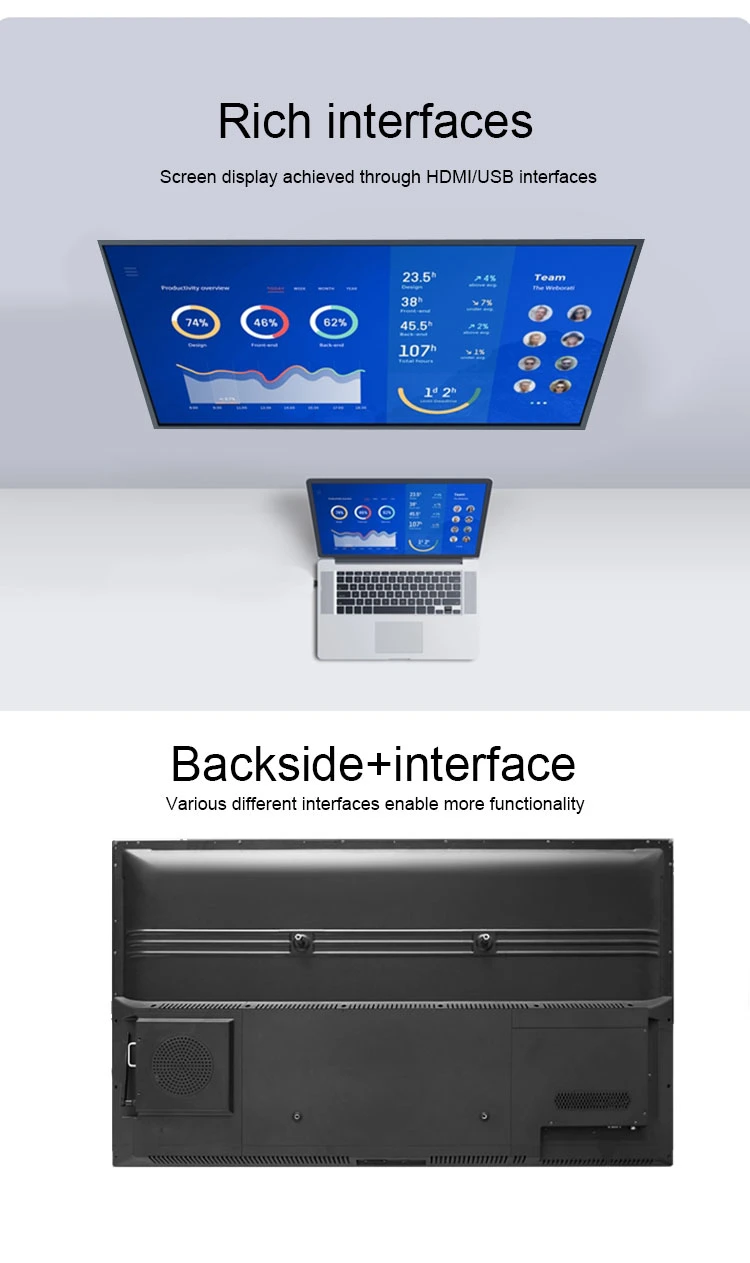 China Factory Price 75 Inch Ultra Wide LCD Smart Interactive Whiteboard for Conference and Education