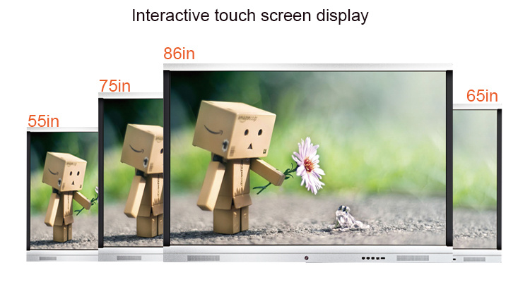 Portable Infrared Multi Touch Interactive Flat Panel 75 Inch