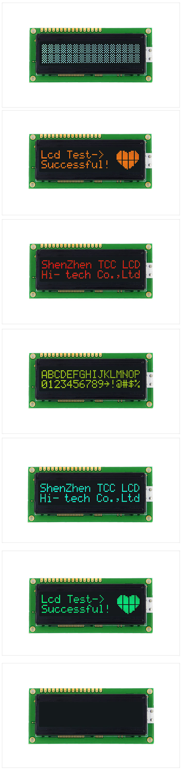 Monochrome Character OLED LCD Display Module 16 Pin 6800 4/8-Bit Parallel Spi 3/4-Wire I2c Serial Screen 16X2 LCD
