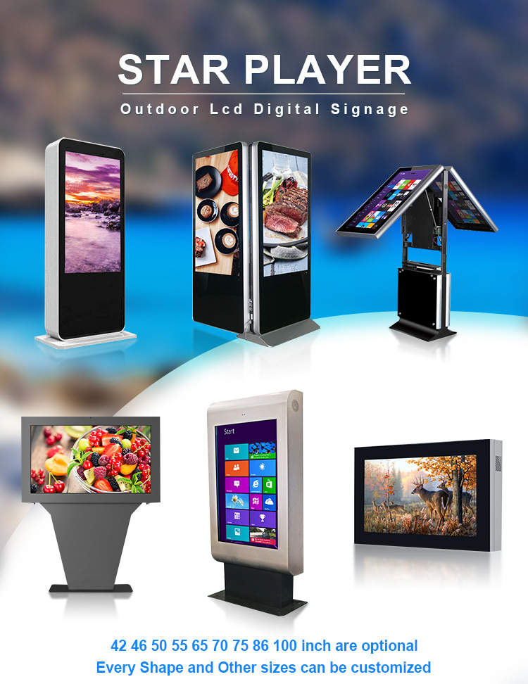 Double Sided Outdoor Floor Standing Digital Signage Advertising Kiosk