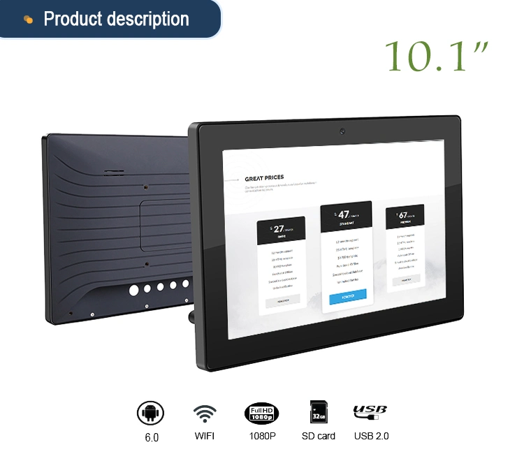 Wall Mount 1280X800p IPS Screen Android Tablet Industrial 10.1 Inch Android Tablet Made in China
