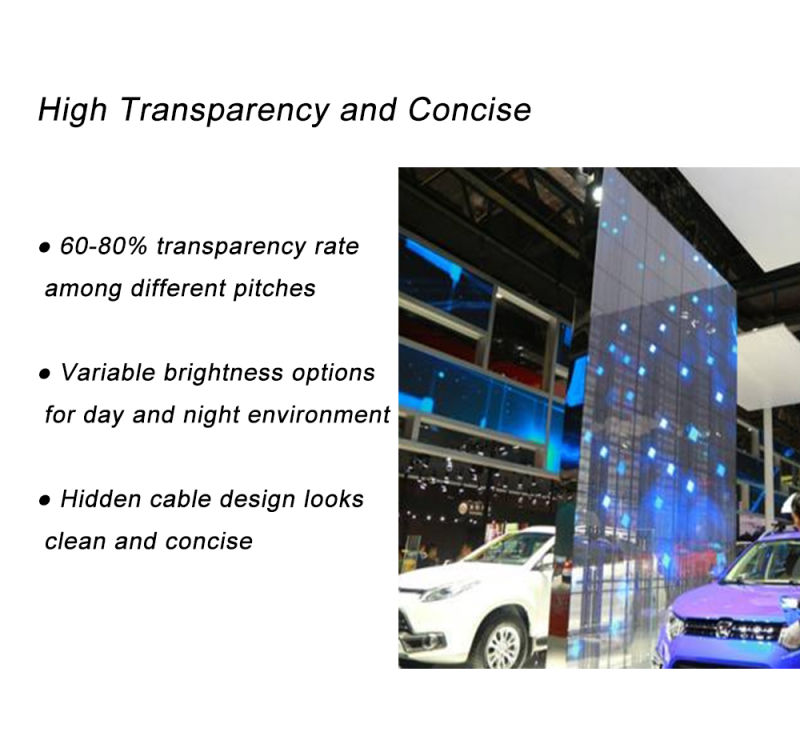 See-Through P3.9 5000nits LED Video Panel Transparent LED Display for Shopping Window Media