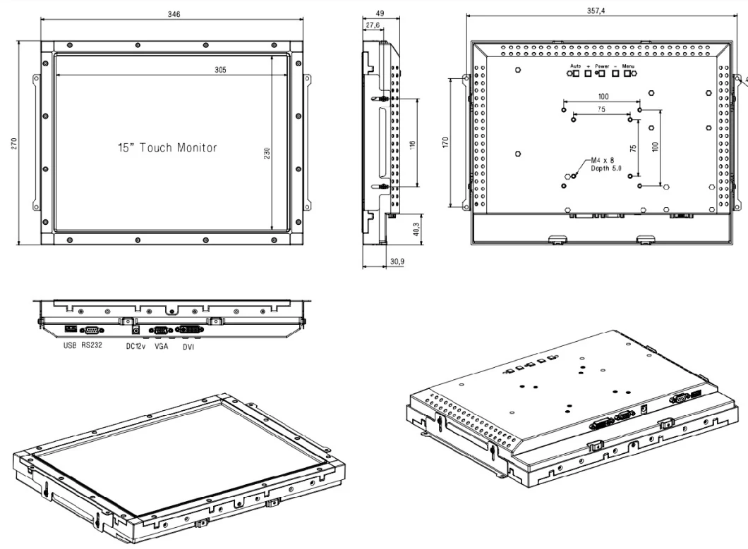 Cjtouch 15 Inch Touch Screen Monitor 15 Inch Touch Monitor Saw Touch Screen Monitor 15 Inch