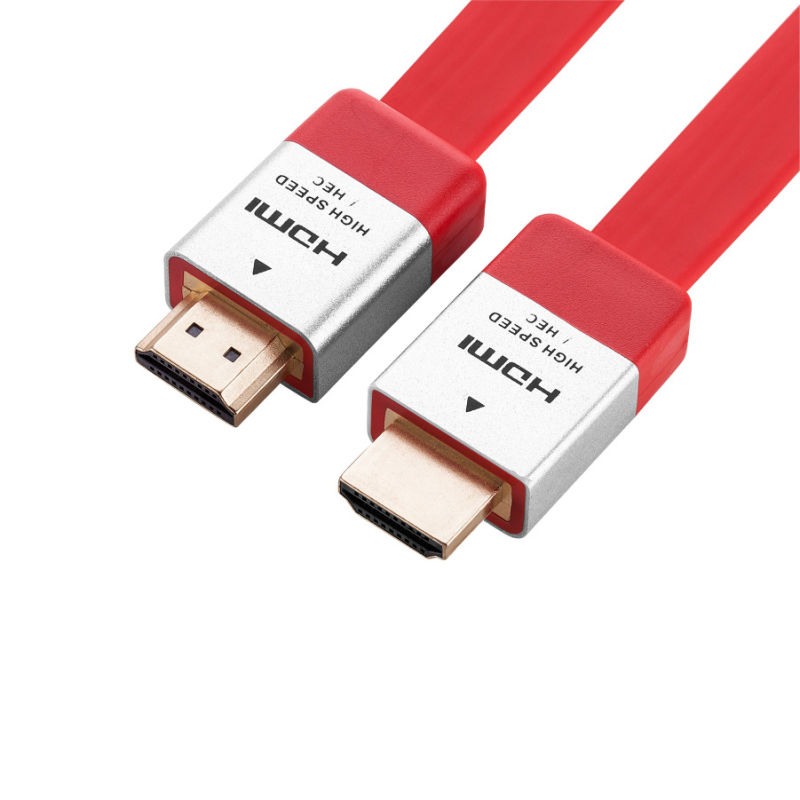 Flat PVC Colorful HDMI 1.4 Cable 4K Gold Plated HDMI to HDMI Cable Support 3D Ethernet