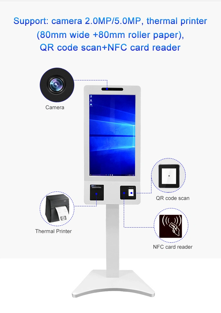32 Inch Capacitive Touch Screen Android or Windows Self Ordering Kiosk
