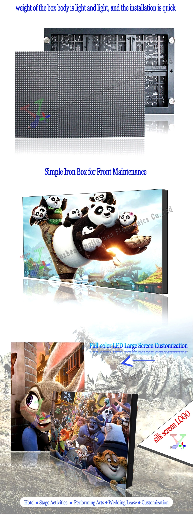 Indoor Front Service LED Display Screen P2.5 P3 LED Advertising Display