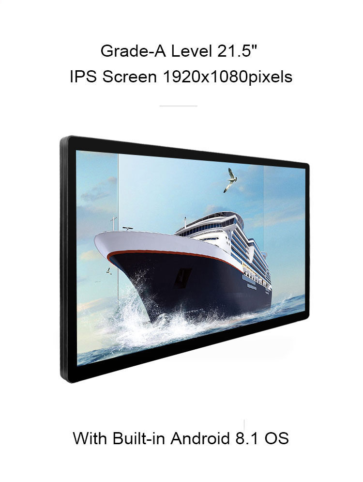 Indoor 24" Touch Screen Wall Digital Signage Advertising Digital Display with Cms