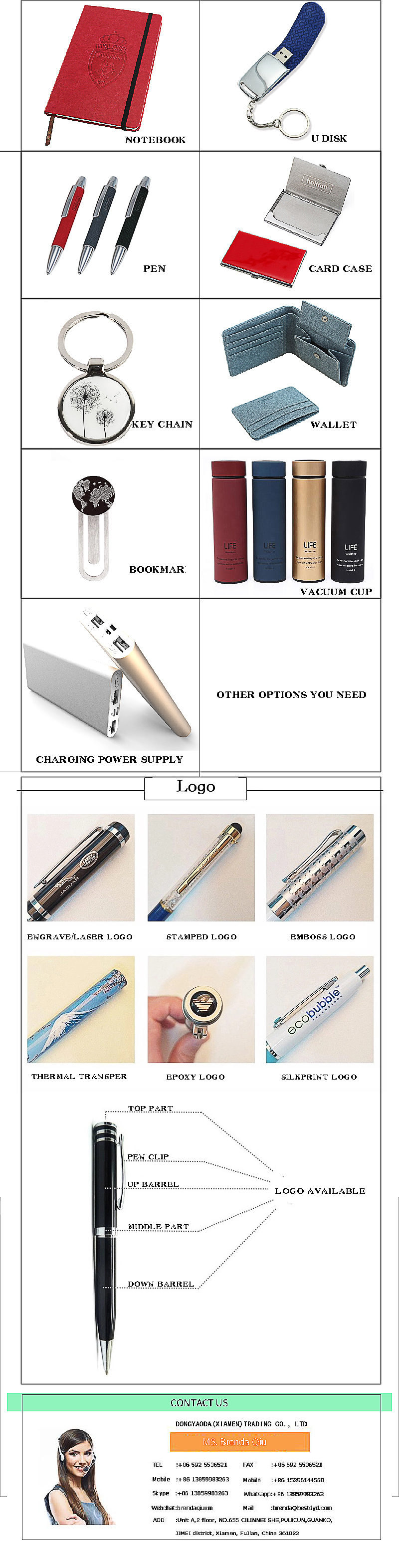 Combination of Notebook and Signature Pen, Gift Gift