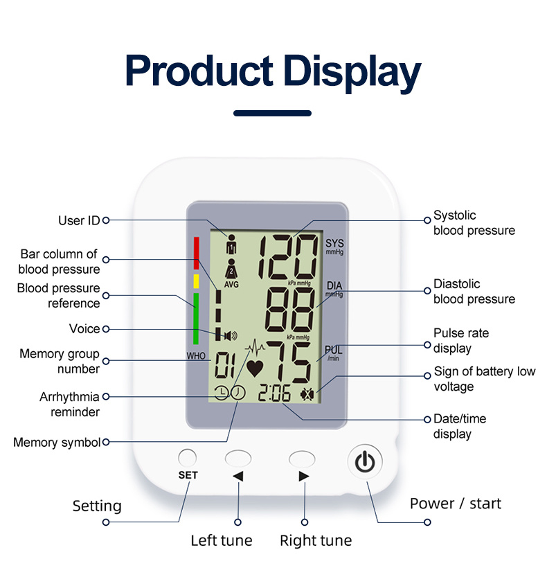 Wholesale Digital Arm Type Bp Monitor Voice Broadcast Blood Pressure Monitor