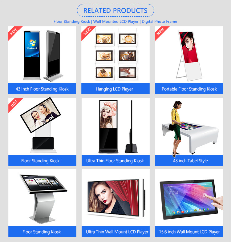 Ultra Slim Double Sided Kiosk for Advertising Digital Signage LCD Display with Android and Windows OS