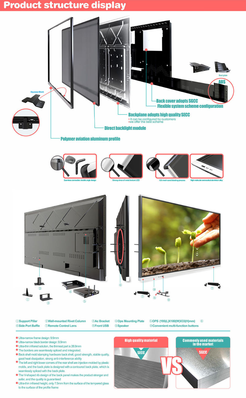 T6 Series Nesting 55 Inch SKD Interactive Digital Whiteboard School Smart Interactive Whiteboard