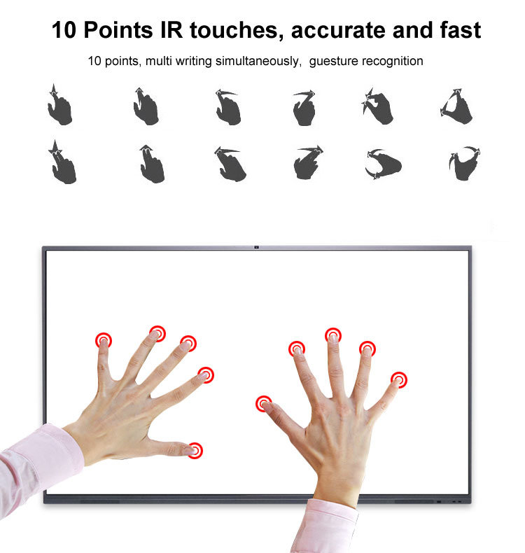 Anti Glare 86 Inch Touch Screen LED LCD Display Monitor Interactive Flat Panel