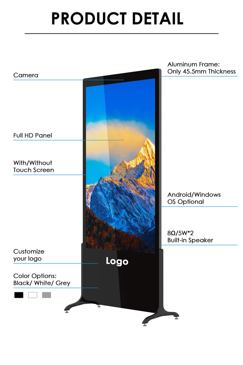 43inch Floor Standing LCD Advertising Display Advertisement LCD Displays for Advertising