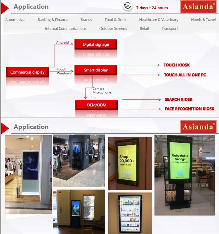 55inch Standalone Digital Signage, Totem Kiosk for Advertising Players