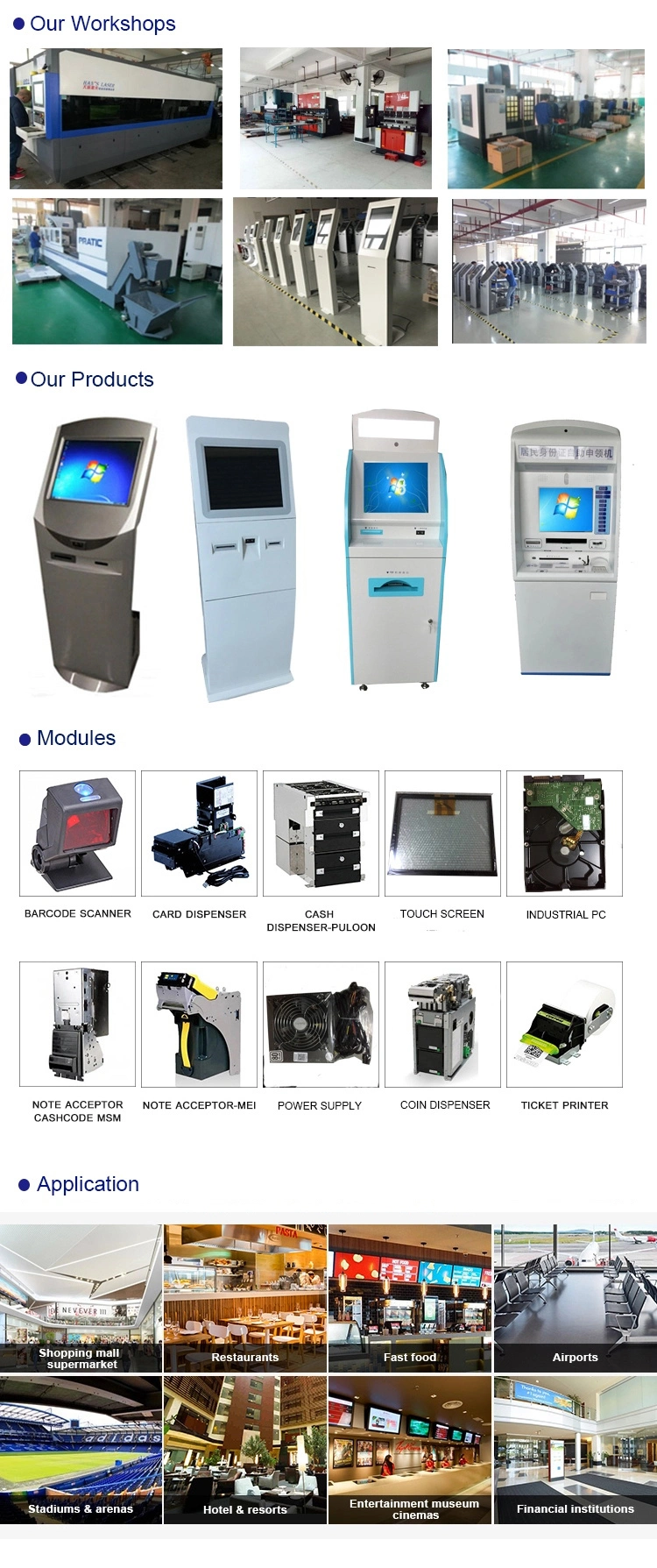 Hot Sale Self-Service Terminal Payment Printing Self Ordering Kiosk for Touch Screen Monitor