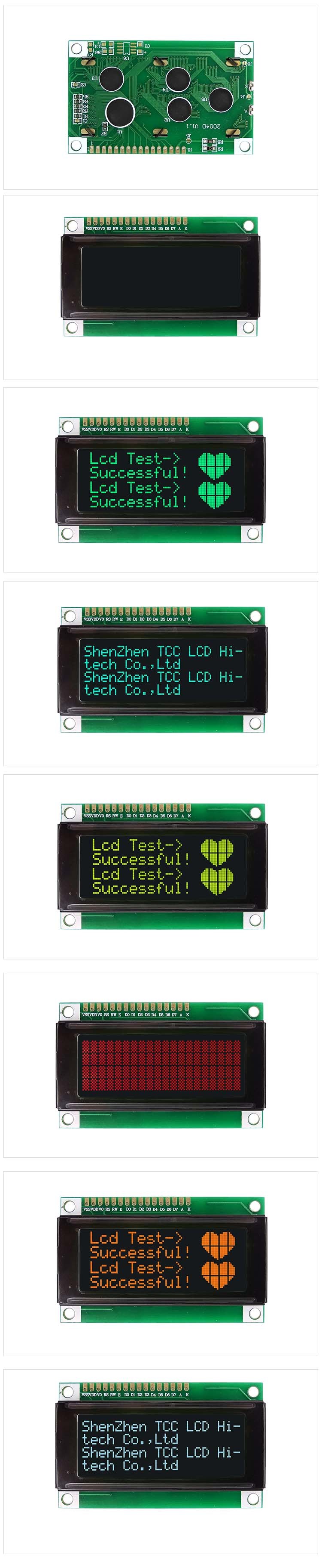 Shenzhen Large Character LCD OLED Display Module 6800 4/8-Bit Parallel Spi 3/4-Wire I2c Serial Screen 20X4 LCD
