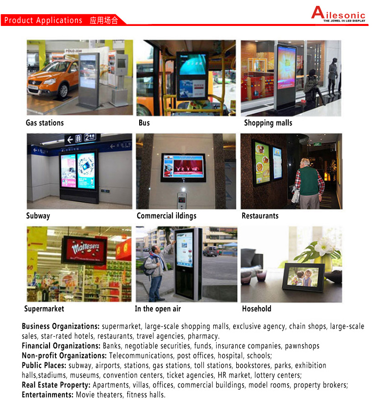 43inch Double Screens Advertising Player, LED Monitor, Media Video Player, LCD Panel Digital Display Digital Signage