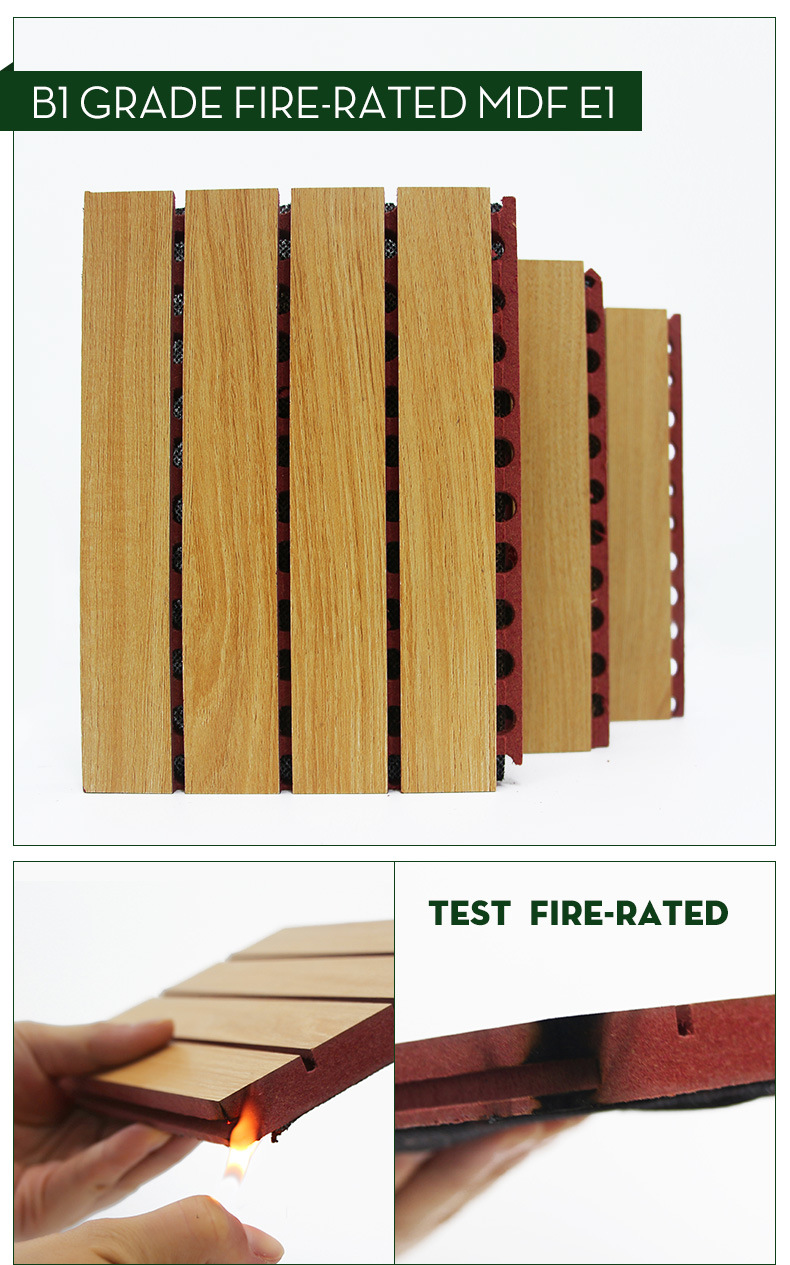 Slotted Modular Wall Grooved Wooden Acoustic Panel for Conference Hall
