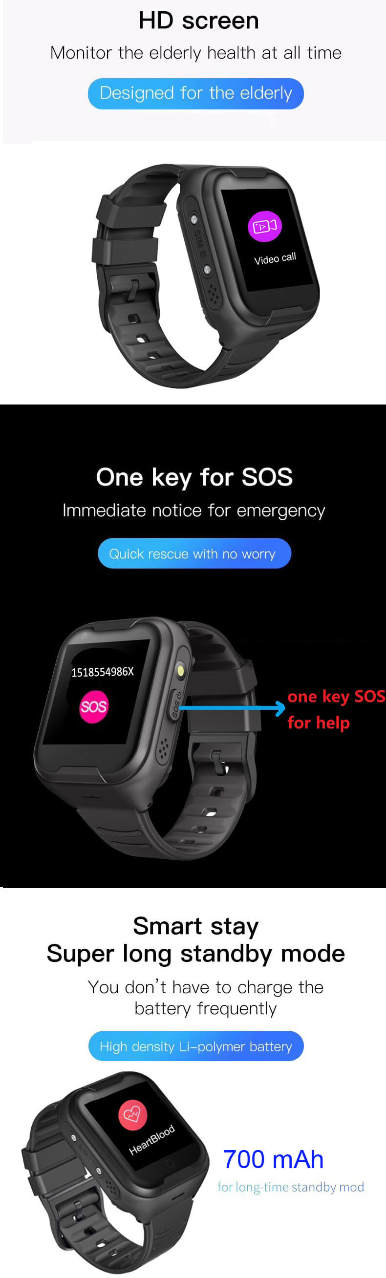 2019 Intelligent Smart Watch WiFi GPS 4G SIM Card Smart Phone Watch D46