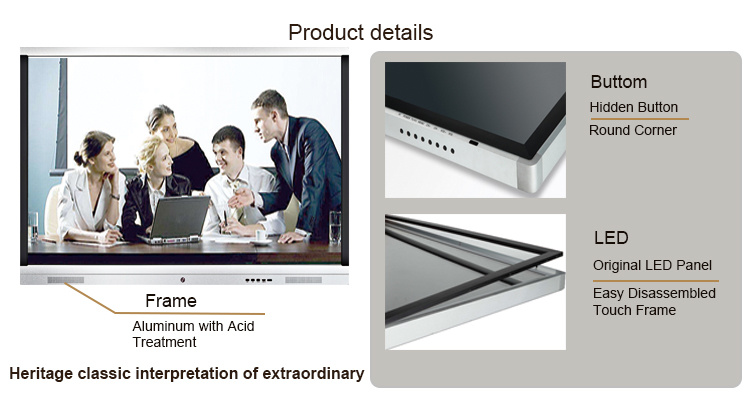 Portable Infrared Multi Touch Interactive Flat Panel 75 Inch