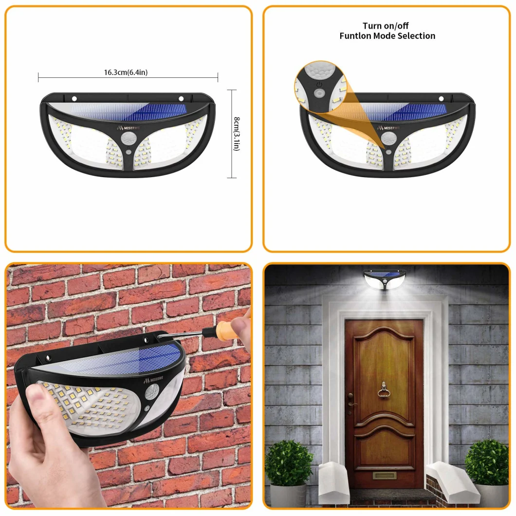 Rechargeable Battery Powered Waterproof IP65 Small LED Light-Operated Solar Sensor Wall Light
