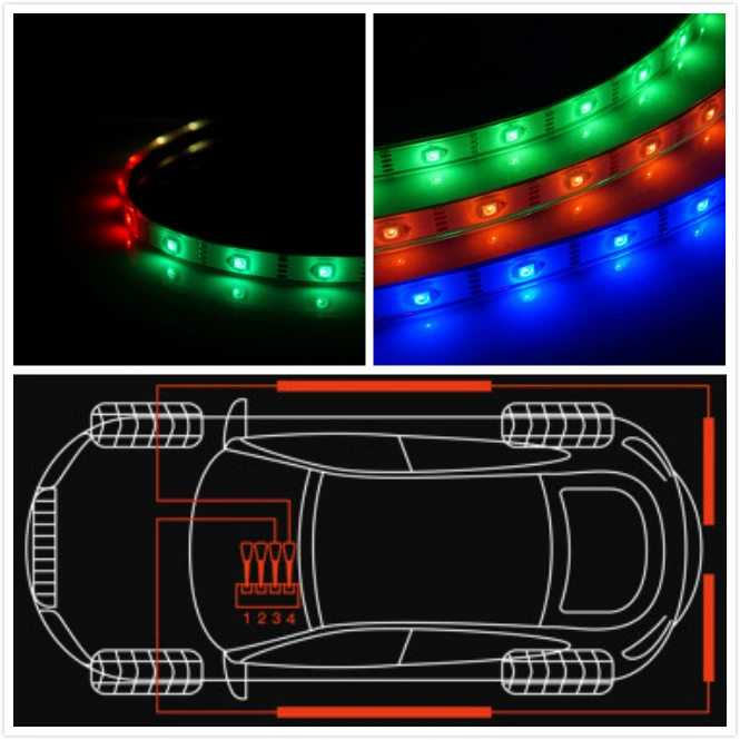 Custom Lights for Trucks LED Lights for Cars LED Strip Kit Aftermarket Parts Retrofitted LED Lighting Strips APP Controlled Bluetooth
