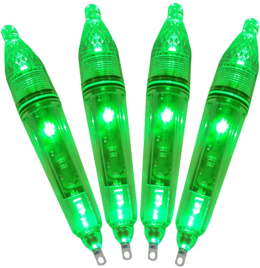 Button Battery Powered 3 LED 17cm Deep Drop Underwater LED Fishing Light