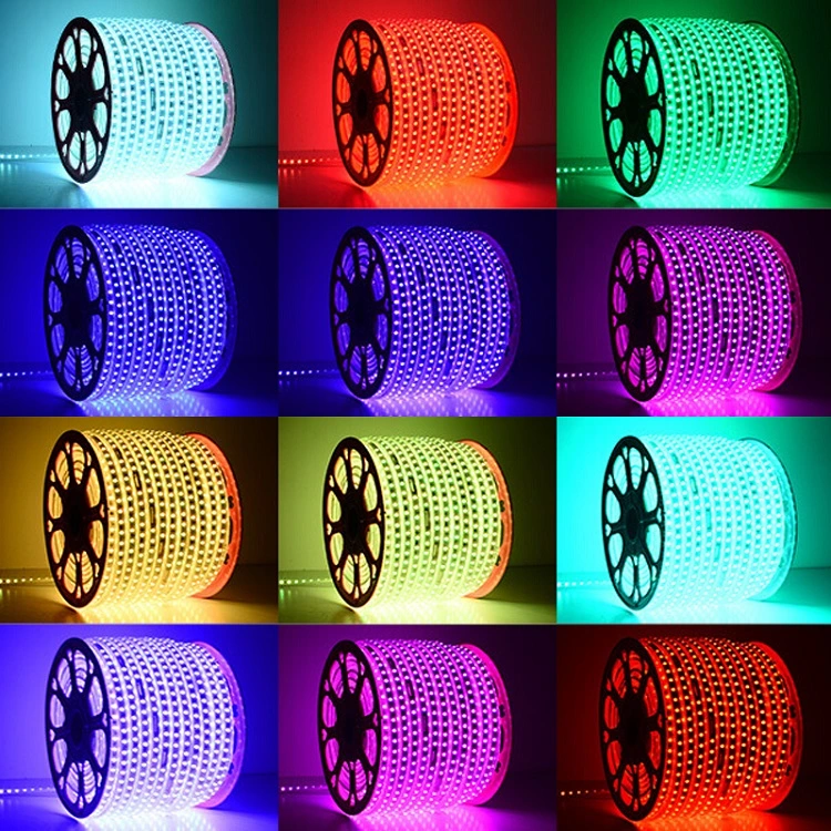 LED RGB Strip Light Christmas Light High Lumen Waterproof AC110V/220V Commercial Lighting Roll SMD 5050 Flexible LED Strip Light