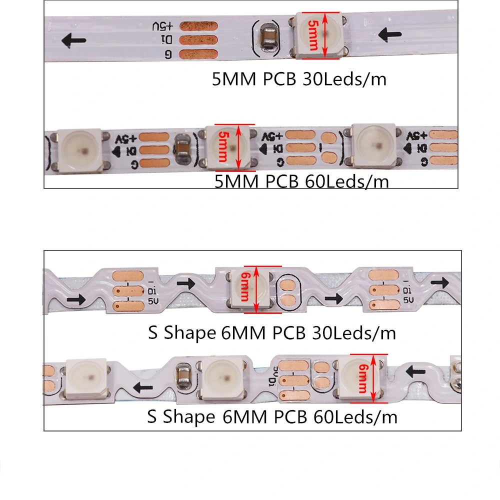 S Shape 2835 Any-Angle Bendable LED Strip Flexible Tape 12V LED Strip Lights