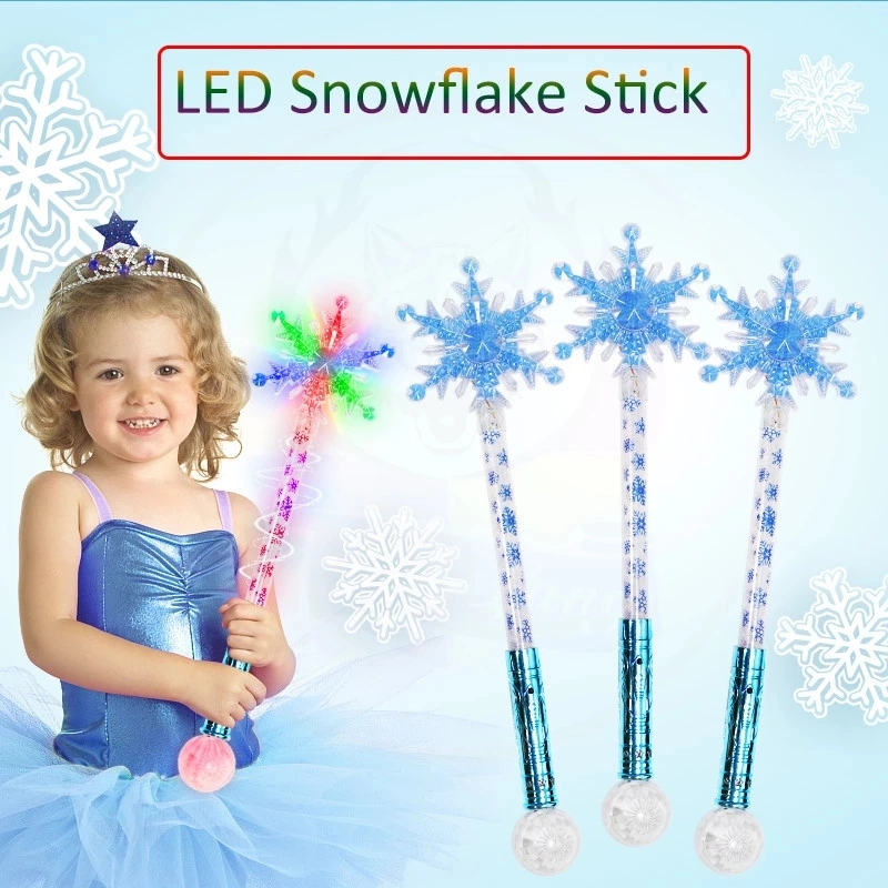 LED Flashing Snowflake Stick Wand for Kids Birthday Party Toys Wholesale Light up LED Cheering Stick