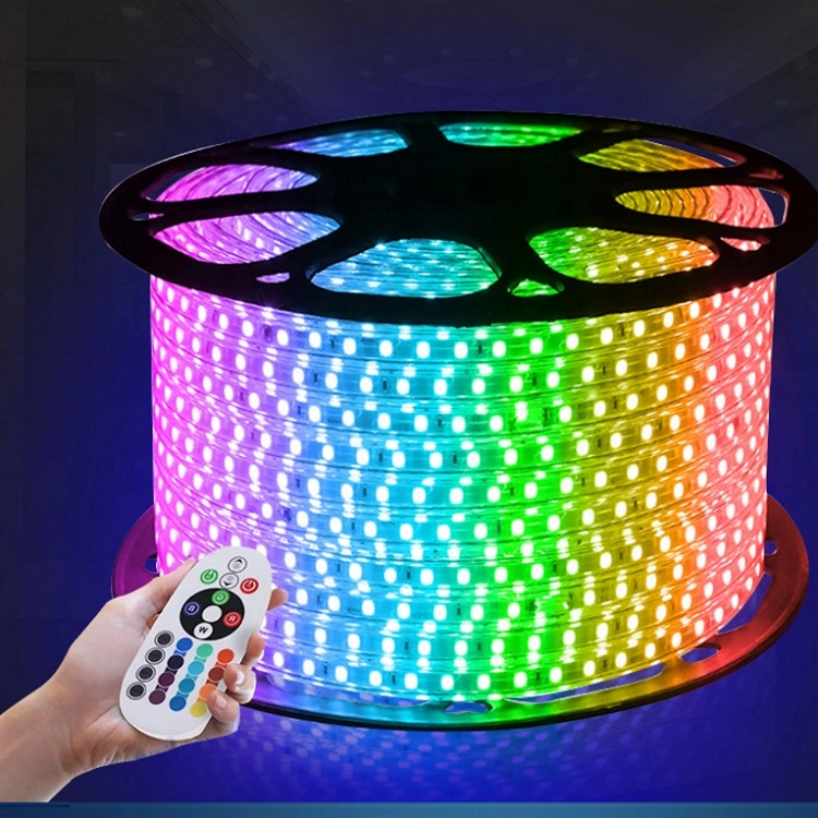 LED RGB Strip Light Christmas Light High Lumen Waterproof AC110V/220V Commercial Lighting Roll SMD 5050 Flexible LED Strip Light