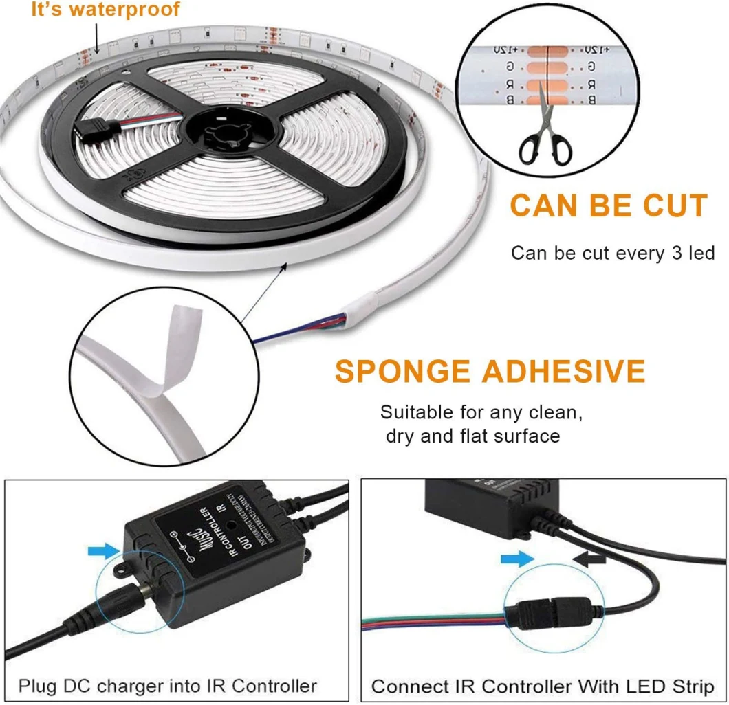 LED Strip Light 44 Keys IR RGB Controller Light LED Grow Light Strip