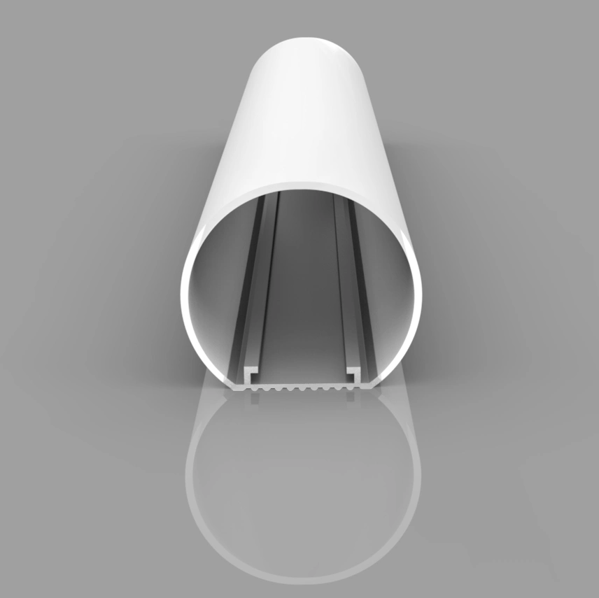 T8 Plastic Tube Round Cover with Aluminum Extrusion Craft LED Profile for Hanging LED Strip Lighting
