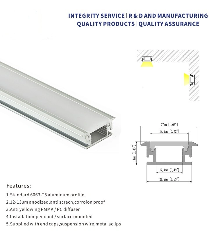 LED Linear Strip IP65 LED Strip Profile for LED Floor Aluminum Profile 2111