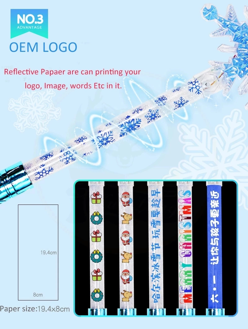 LED Flashing Snowflake Stick Wand for Kids Birthday Party Toys Wholesale Light up LED Cheering Stick