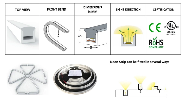 flexible outdoor LED strip waterproof IP67 flex LED neon strip light
