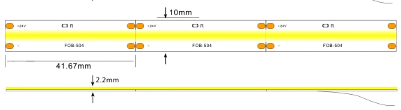 COB Flexible LED Strip Light High CRI CV 24V LED Strip Christmas Light 504LED/M