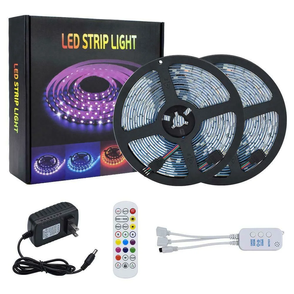 5050 RGB 300 LEDs 32.8FT LED Light Strip with 44 Keys IR Remote