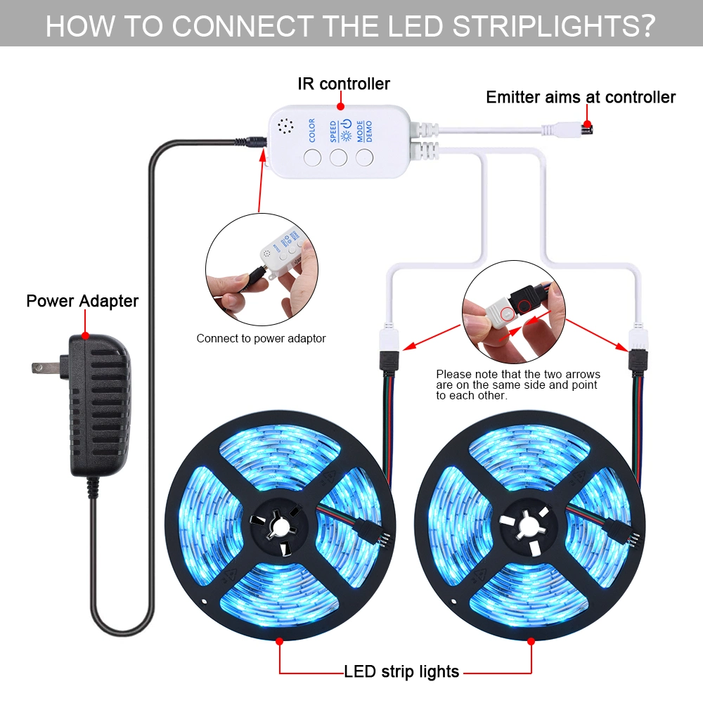 RGB LED Strip Light 5m 10m SMD 2835 Waterproof Flexible Ribbon LED with APP