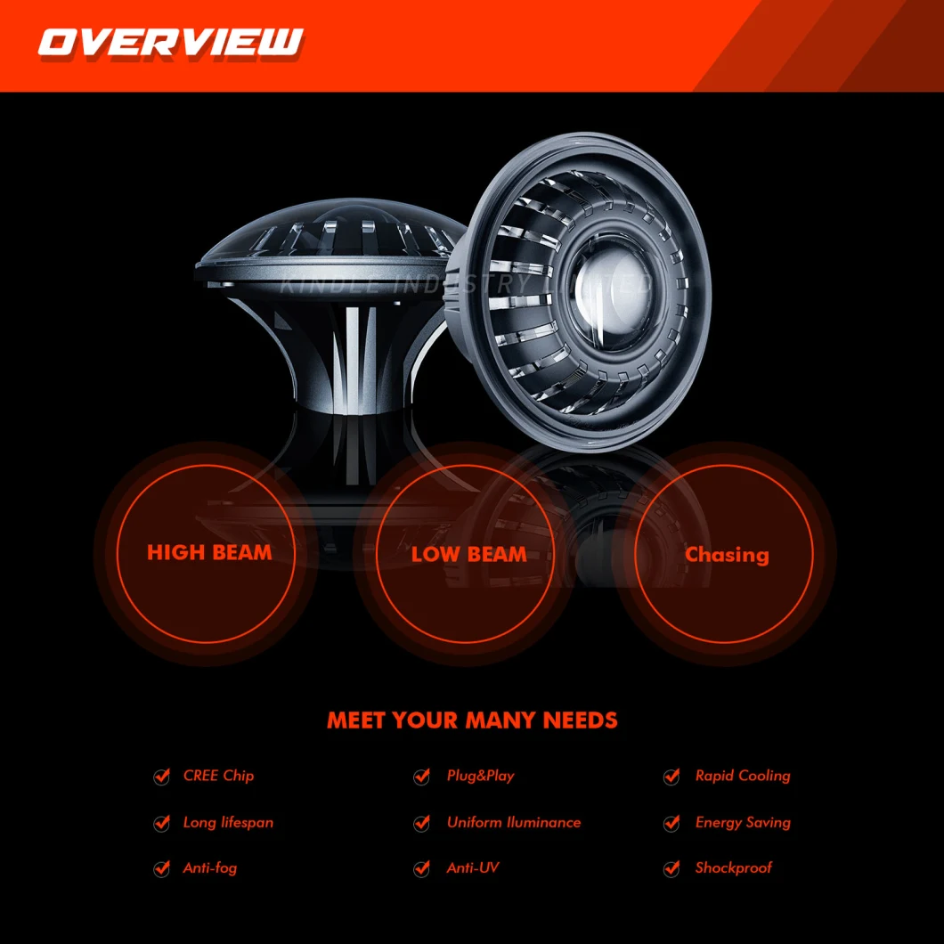 DOT SAE Headlights with RGB Color Changing Halo Ambient Strip Lights for Offroad Jeep Defender