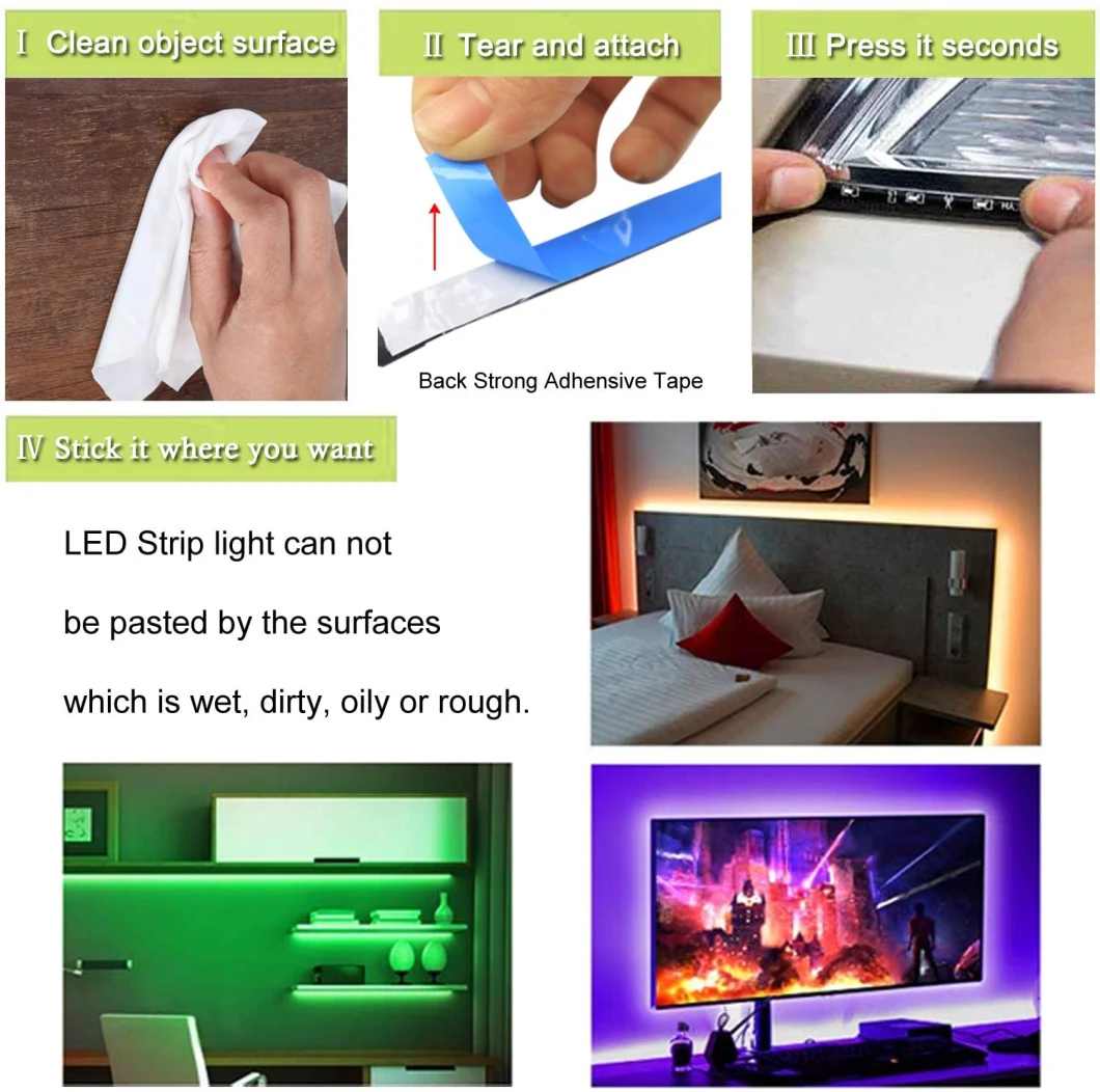 LED Strip Lights, Lights Strip Music Sync, APP Control with Remote, 5050 RGB LED Light Strip