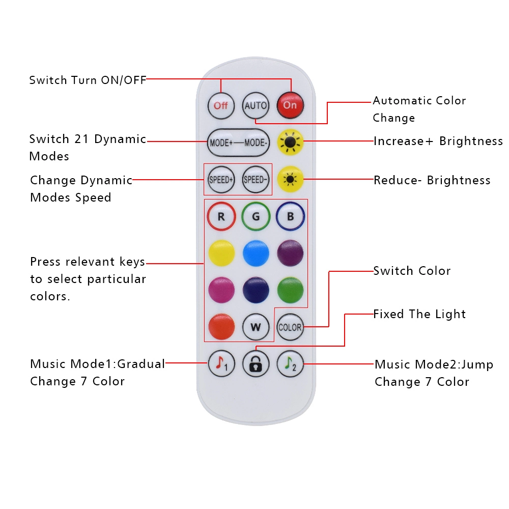 SMD2835 54 LEDs/M RGB Strip Light Kit with 24 Key Controller